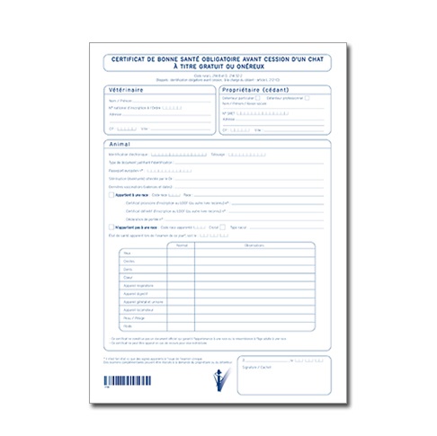 Certificat Veterinaire Avant Cession Chat Certificat Veterinaire Avant Cession Chat